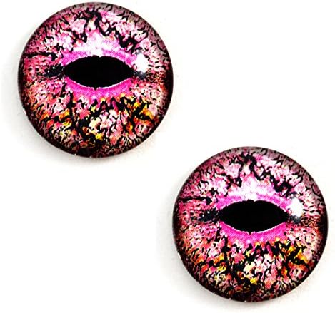 16 мм Двойка Розови Стъклени очи Гущер или Дракон, за да Таксидермии, Скулптури Влечуги или Производство на бижута