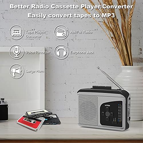 Конвертор AM/FM-радио Кассетный плейър, Диктофон, Преносим кассетный плейър MYPIN Walkman, Аудиокассета с датчиците в Цифров MP3-плейър
