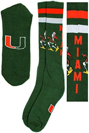 Чорапи-тръби NCAA Miami Hurricanes University of Miami, Един размер, Зелен /Green