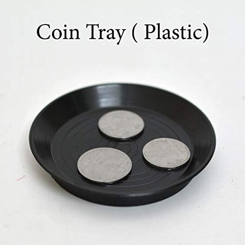 Устройството MilesMagic wand Coin Tray за транспортиране или производство на монети в Ръка, за истински Фокуси, Черен