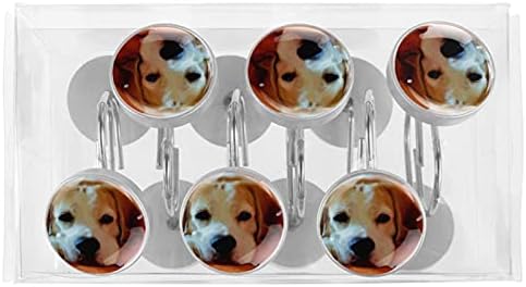 Снимка на Кучето Бигъл LovelyShower Куки за Пердета, Пръстени, Устойчиви на Корозия Комплект от 12 Куки