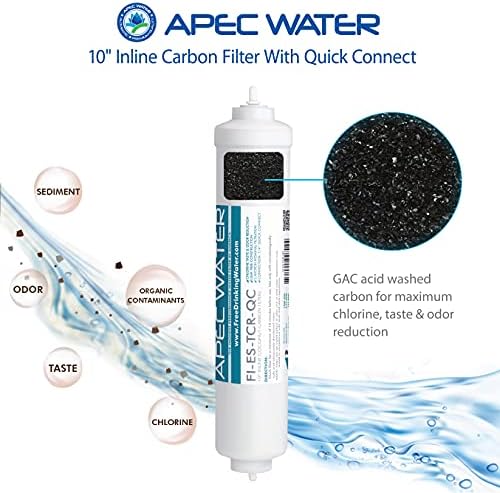 APEC Water Systems FI-ES-TCR-QC 10-инчов Вграден въглероден филтър с висока производителност, с бърза връзка 1/4 инча за система за обратна