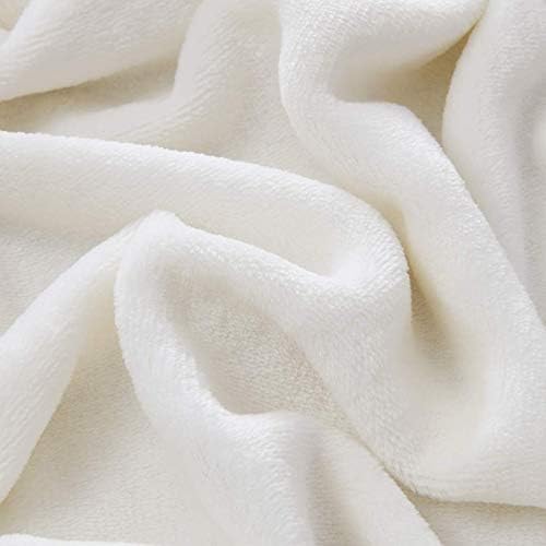 Флисовое одеяло BOURINA, Фланелевое постилка (Бяло, размерът на покрива), на Лесно и Приятно одеяло от микрофибър за мека мебел,
