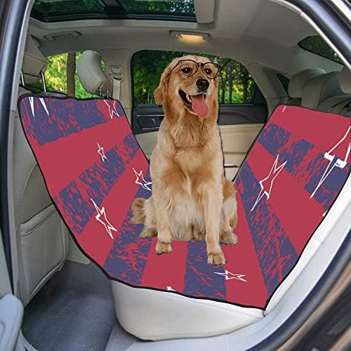 Калъф за седалка кучета ENEVOTX Обичай Американския Креативен Цветен Арт-Пентаграм Печат Калъфи за автомобилни седалки за Кучета