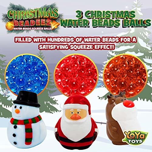 YoYa Toys Коледа Squishies Beadeez - Водни топки, Сжимающие Топки за облекчаване на тревожност и стрес, концентрация и релаксация,