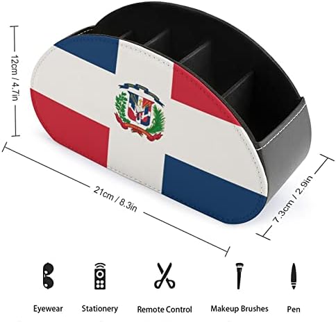 Флаг на Доминиканската Република Изкуствена Кожа Притежателя на Дистанционното Управление Настолен Органайзер Кутия За Съхранение
