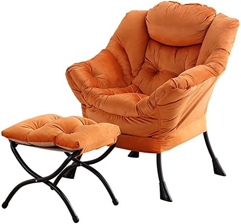 Стол Tiita Lazy с пуфиком, Модерно Кресло за отдих с по-Голям акцент, Стол-диван за сядане с пуфиком, Стол за четене с поставка
