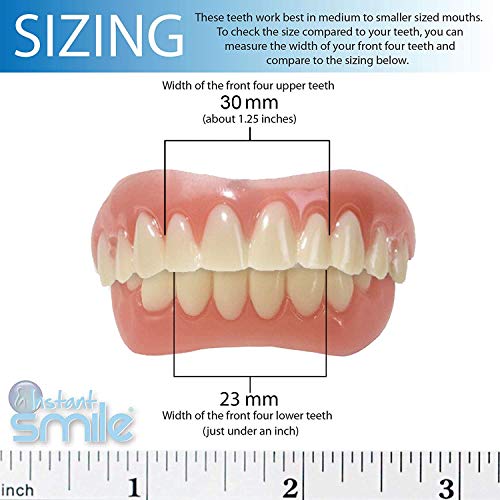 Комплект порцеланови фасети, Instant Smile със Средния Горния набор от бели зъби и По-набор от Бели зъби с 2 допълнителни термошариками