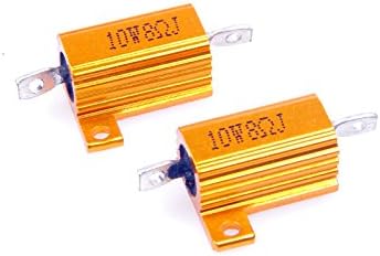 LM YN 10 W 8 Om 5% Резистор с метална намотка Електронен Резистор в алуминиев корпус Златен цвят (опаковка от 2 броя)