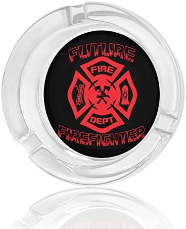 Бъдещият Пожарникар Кръгли Стъклени Пепелници Титуляр за Портсигара Скъпа Пепелник За Пушачи