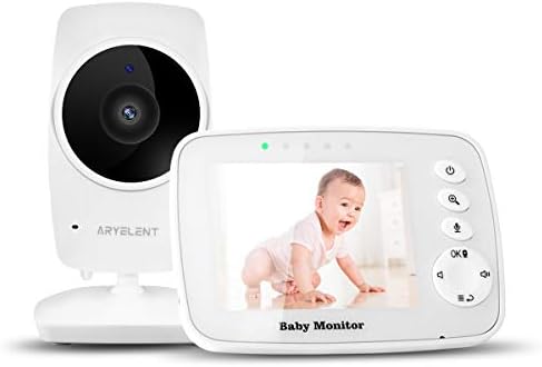 Aryelent Baby Monitor, без Wi-Fi, 3,2-инчов безжичен детски цифров монитор с видео и контрол на температурата, двупосочна аудио, автоматично нощно виждане, функция за обратна връ?