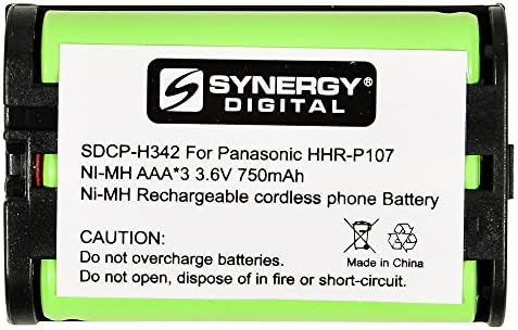 Батерии за безжични телефони Synergy Digital, подходящи за безжични телефони Panasonic KX-TG6051-09 (Ni-MH, 3,6 В, 750 mah), Комбиниран