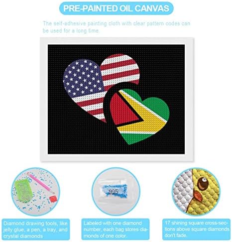 Гайана Флаг на САЩ Диамантена Живопис Комплекти 5D направи си САМ Пълна Тренировка Планински Кристал Изкуство Стенен Декор за Възрастни