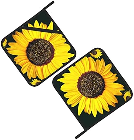 Кухненски ръкавици Bloom Sunflower, комплект от 2 теми, Водонепропусклива и е Изолирана кухненски ръкавици за Кухня, Готвене, Печене, Готвене