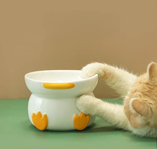 На изцедена патица домашни купи котка натоварване керамични зърна лесен за почистване защита на гръбначния стълб високо стъбло храна