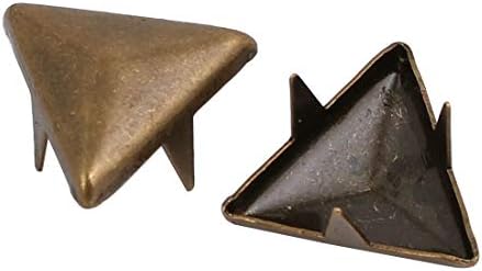 Aexit 100шт 12 мм Начална Обков във формата На Триъгълник Хартиен Брад Бронзовата Тон за Scrapbooking САМ Занаятите Модел: 61as344qo292