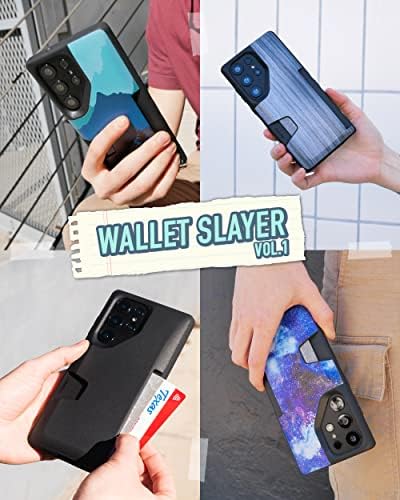 Луксозен калъф за носене в чантата си Galaxy S23 Ultra - Wallet Slayer Vol. 1 [Тънък + защитен], титуляр на кредитни карти на
