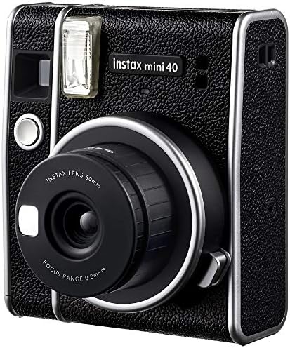 Фотоапарат непосредствена печат Fujifilm Instax Mini 40 с вграден селфи-обектив, автоматична експозиция, автоматична експозиция, със стилен и класически дизайн Polaroid Camera (обн