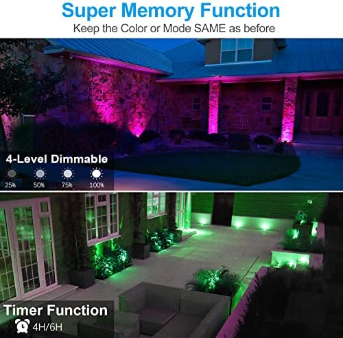 GreenClick RGB осветителни Тела за кладенци, Външни Вградени осветителни тела 12-24 В с Кабелни конектори, Remote Таймер, 3 W, което