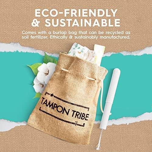 Тампонен Tribe - Органични Тампони Super Plus от Органичен памук, Нетоксичен, Без мирис, Не съдържа химикали, 28 бр.