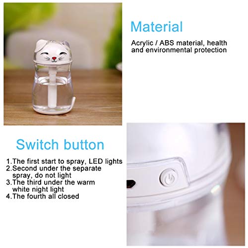 Ароматерапия Q SX-C03 180 мл Мини Лъки Cat Форма Сензорен Прекъсвач USB Led Лампа Овлажнител на Въздуха за Дома и офиса (Цвят: лилав)