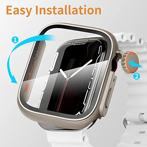 Защитен калъф AHNHSKY с предпазно фолио от закалено стъкло, съвместим с Apple Watch Серия SE 6 5 4 40 мм ултра тънък, устойчив на надраскване,