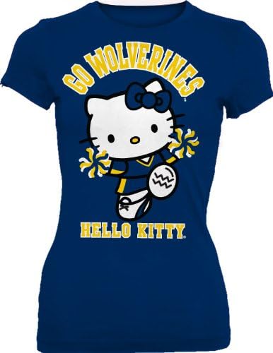 Тениска NCAA Michigan Wolverines Hello Kitty Pom Pom Junior Crew