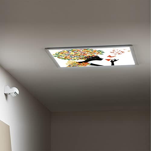 Седалките за луминесцентни лампи за таван разпръскване панели-Цвете модел-Калъфи за луминесцентни лампи за по-хладно кабинет-Окачен таван