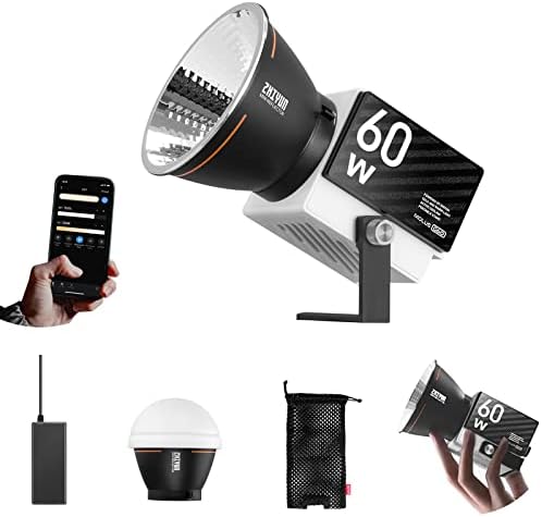 Zhiyun Molus G60 Video Light 60 W Преносим Студиен лампа за Портретна видео 2700 К-6500 ДО CRI 96 +/TLCI 97 + Led Лампа с управлението