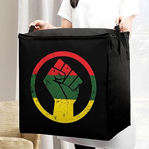 Rasta Black Power FIST Подходящи За Голям Стеганого Одеяла Чанта За Съхранение Органайзер Скоростна Цип Отгоре За Дрехи Възглавница