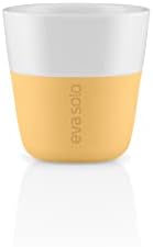 EVA SOLO | 2 Чаши за еспресо | Порцеланови Чаши за кафе с обем 3 грама с дръжка от силиконово покритие | Датски дизайн, функционалност и качество