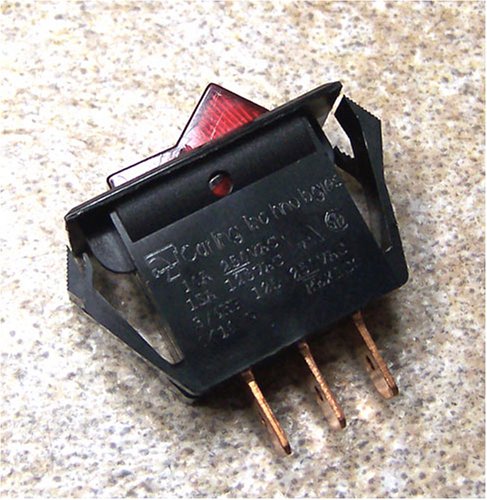 NTE Electronics 54-054 Миниатюрен Защелкивающийся найлонов кулисный превключвател с подсветка, схема SPST, действието на Изключено-не