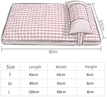 CZDYUF Лятна Прохлада Подвижна Правоъгълен Диван-легло за домашни любимци С Възглавници Карирани Модел от Дебел Памучен пълнеж (Цвят: A, Размер: 65x45x8 см)