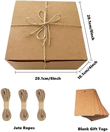 Подаръчни Кутии GUIFIER от картон в опаковка по 15 парчета с Капаци, Подаръчни Кутии на Шаферките от Кафява крафт хартия