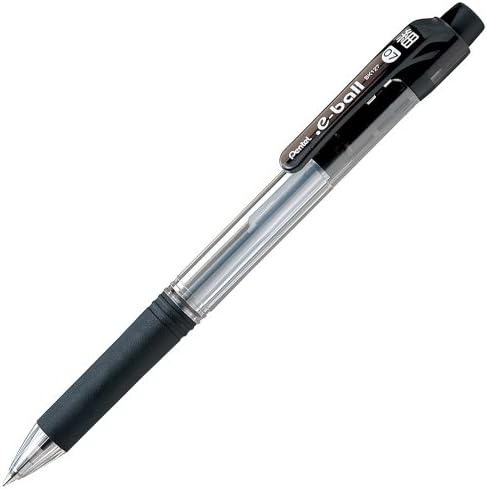 Pentel XBK127-Химикалка писалка на маслена основа, диаметър на топчета 0,03 инча (0,7 мм), Черна, Опаковка от 5
