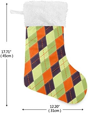 Коледни Чорапи ALAZA, Цвят Каре Класически Персонализирани Големи Чорапи, Бижута за Семейни Тържества, декорация за Партита,