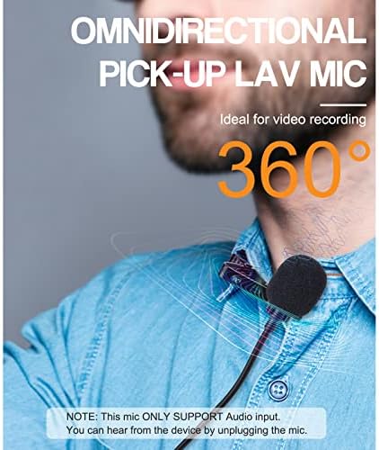 петличный микрофон bluechok, Професионален Ненасочено Кондензаторен Гърдите микрофон, 3,5 мм за смартфон Apple iPhone, базирани
