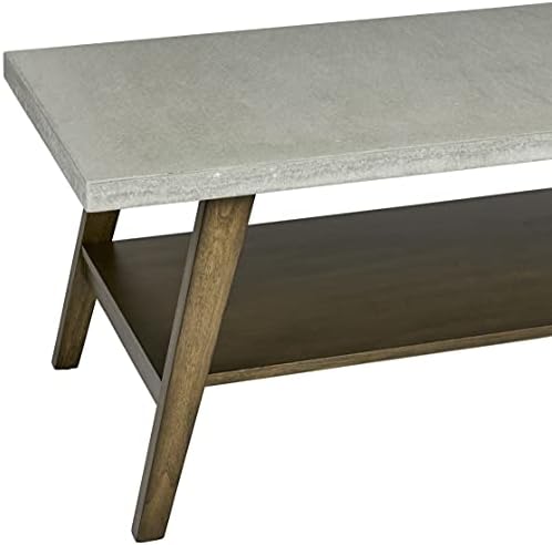 Правоъгълен коктейлна масичка Progressive Furniture Jackson, бетонно-сив / кестен