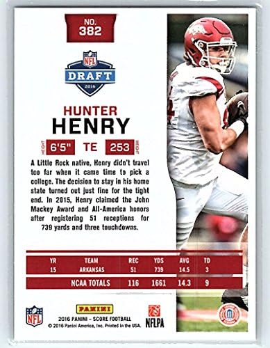 Оценка начинаещи 382 Футболна карта на Хънтър Хенри NFL (RC - Карта начинаещ) NM-MT