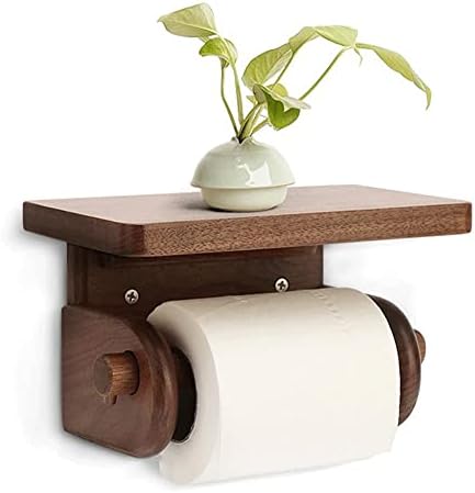 OMOONS Закачалки За Кърпи Притежателя на Ролка Баня Дървена Творчески Държач за Тоалетна Хартия Стенен Държач за Тоалетна Хартия