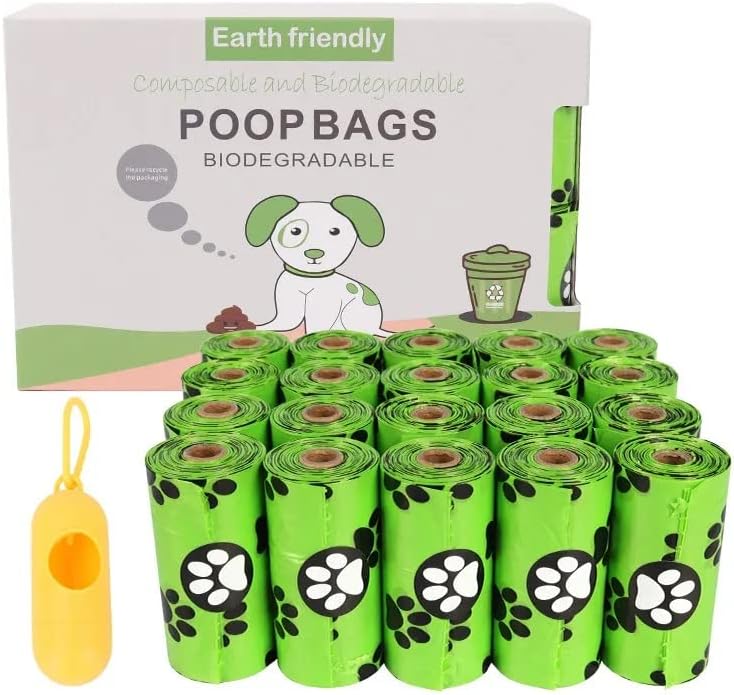 Биоразградими торбички за кучешки какашек, Сертифицирани за компостиране, 13 X 9 инча, без пластмаса, екологично Чисти, Тежкотоварни