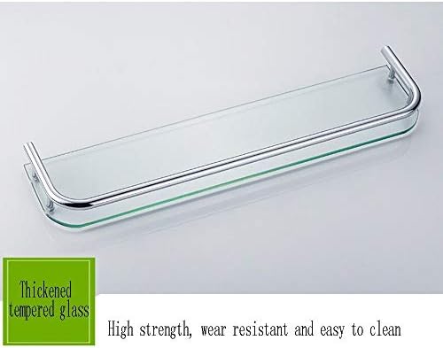 Стъклена етажерка за баня, Стъклени Рафта Стенни с плетене на една кука, Рафтове за съхранение на инструменти за довършителни кухня (Цвят: 2 пласта, размер: 600 мм)