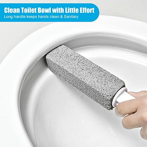 Средство за почистване на тоалетната чиния от пемза с дръжка - Пемза за почистване на тоалетната чиния - Препарат (10 x пемза)