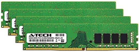 A-Tech 64 GB (4x16 GB) памет за Dell Inspiron 5680 | DDR4 2666 Mhz DIMM-ове PC4-21300 288-Пинов Не-ECC UDIMM Настолен комплект за ъпгрейд
