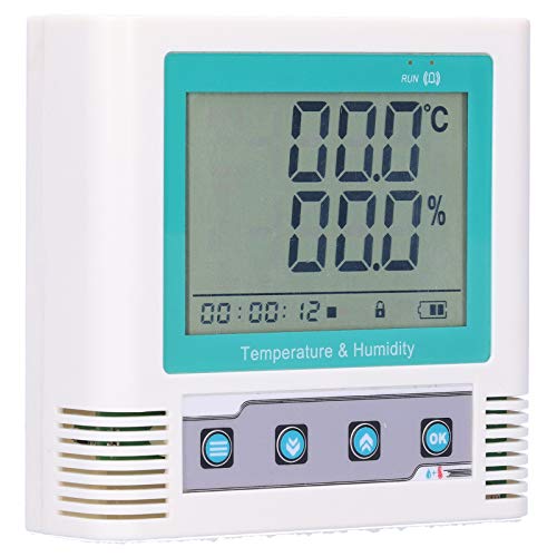 Регистратор на данни за температура и влажност Fafeicy, Вграден регистратор DC 5V USB с LCD дисплей за измерване на температура и влага (данните
