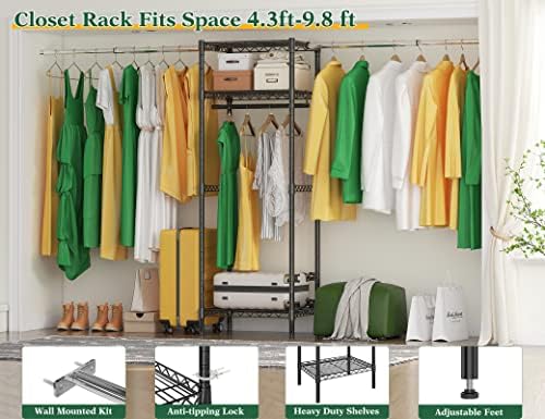 Raybee Система на организаторите за шкафове Натоварване 595 паунда Подходящ за пространства с 4.3-9,8 фута Система шкафове за вградени