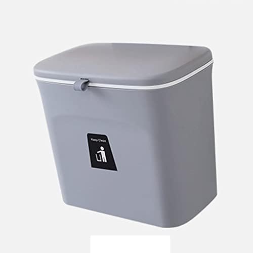 SEASD Монтиране на кошче за Боклук с капак на кофа за Боклук На Врата на Кухненски шкаф Подвесное Кошчето за боклук (Цвят: сив, размер:
