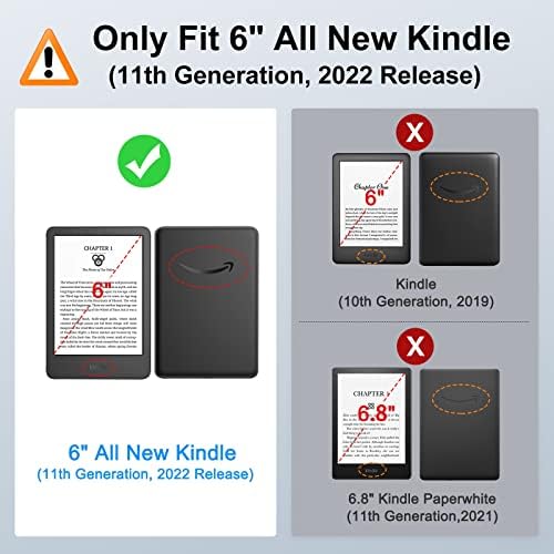 Калъф MoKo с 2 и с малко пари антибликовой филм за 6 Kindle (11-то поколение 2022 и 10-то поколение 2019), лек калъф с функция за автоматично