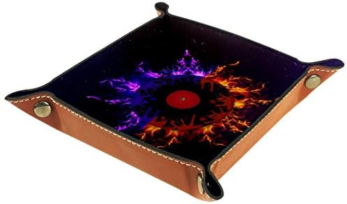 Лятна Vinyl Плоча в Огън Лилаво Златен Модел Органайзер Тава Кутия За Съхранение на Нощни Caddy Тенис на Тава Чантата си