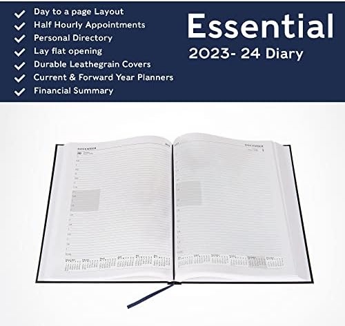 Collins Essentials Academic 2023-24 Дневник формат от ден до страници Формат А4 в средата на учебната година, планиране на срещи в училище, колеж или университет, Дневник за семестъ?
